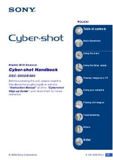 Sony Cyber-shot S980 manual. Camera Instructions.